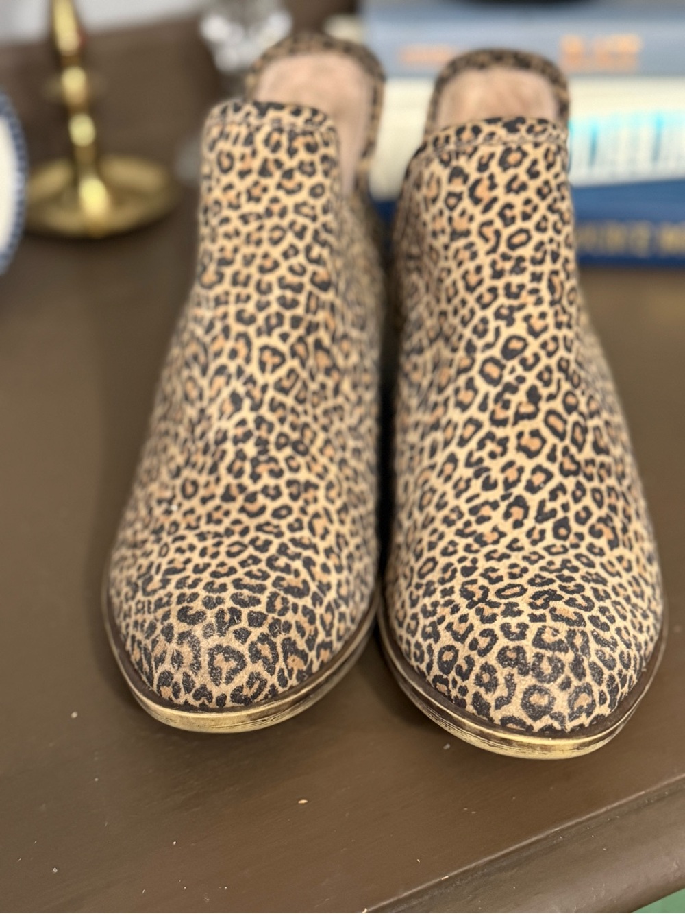 Lucky Brand Bashina2 Leopard Print Leather Ankle Booties